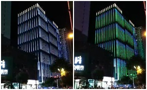 玻璃幕墻大廈亮化，DMX512線條燈做出滿意效果