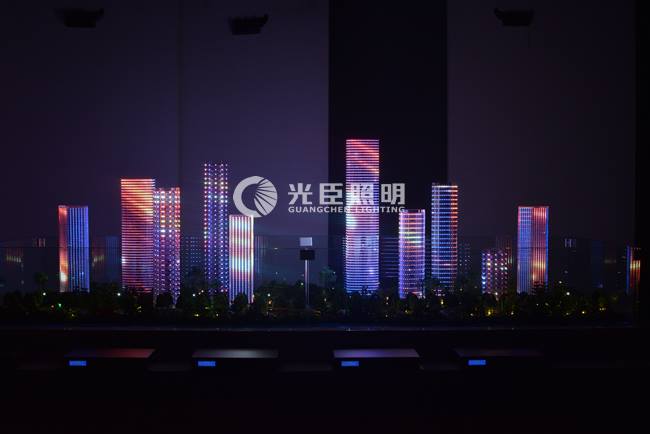 光臣智科亮化體驗館添加新元素，樓體聯動燈光秀沙盤展示